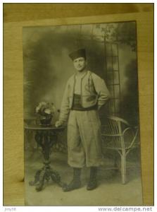 CARTE PHOTO ZOUAVE -VEUVE BERTHONNIER BONE ALGERIE
