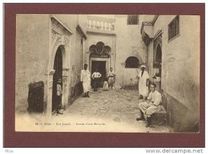 ALGERIE - BONE - RUE JOSEPH ENTREE D'UNE MOSQUEE - TRES BEAU PLAN ANIME