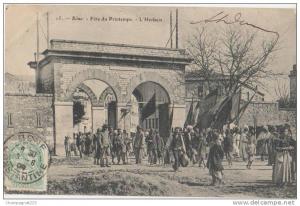 CPA ALGERIE BONE Fête du Printemps L'Herbeïa Animation Drapeaux 1906