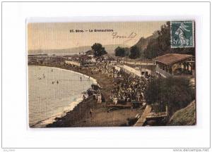 ALGERIE Bone Bains de la Grenouillère, animée, carte toilée, colorisée, ed ? 37, 190?