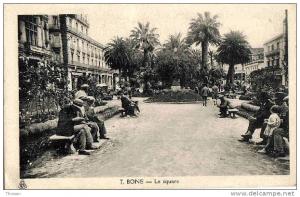 Algérie. Bone. Le square ( CAP 7 ). Timbres   oblitération expo philatélique 1938.