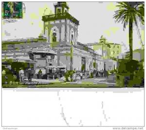 BONE LE MARCHE  - VUE DU PORT - 5 cachets TRANSITAIRE EN DOUANE- n°19