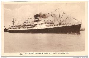 ALGERIEBONE COURRIER DE FRANCE  ELDJEZAIR ENTRANT AU PORT N°132