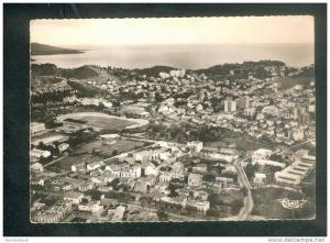 CPSM - Algérie - BONE - Vue panoramique aérienne - Stade Quartier Beauséjour et Ménadia  Mer (stadium COMBIER CIM 10 A)
