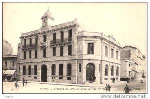 ALGERIE- ref no 641- bone - l hotel des postes et la rue de l arsenal  - bon etat
