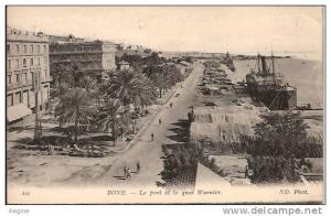 ALGERIE- ref no 640- bone - le port et le quai warnier   - bon etat