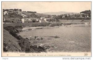 ALGERIE- ref no 628- bone - la plage du lever de l aurore et le cimetiere arabe  - bon etat