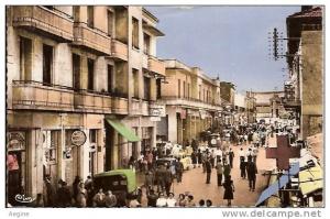 ALGERIE- ref no 567- souk-ahras - bone - rue victor hugo -petit plan panneau esso -garage -essence