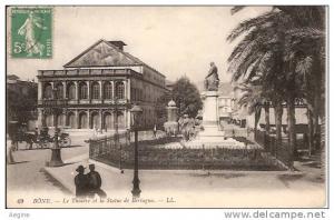 ALGERIE- ref no 505- bone - le theatre et la statue de bertagna   -bon etat