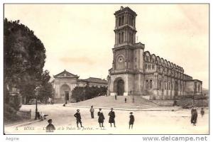 ALGERIE- ref no 694- bone - l eglise et le palais de justice  - bon etat
