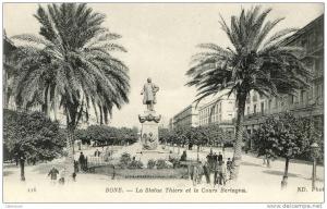 CPA Bone - La Statue Thiers et le cours Bertagna