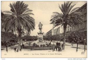 NK-BO 019-Algérie-Bone-La Statue Thiers et le Cours Bertagna-N.D-