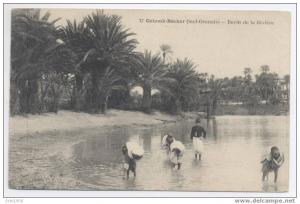 . JP  . ALGERIE .   COLMB BECHAR  . bord de la riviére  . 1922 .