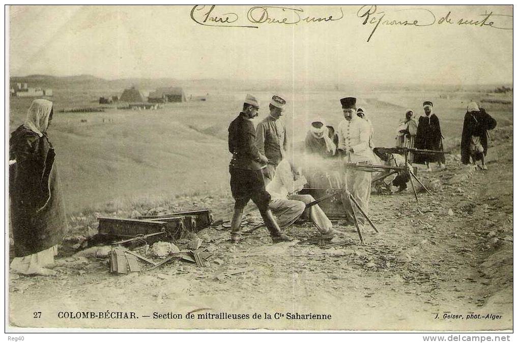 ALGERIE -  COLOMB  BECHAR  - Section de mitrailleuses de la Cie SAHARIENNE