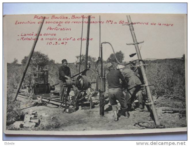 Bone  Bou Redim Plateau Bougles Carte Photo Sondage perforation Phot Bone Dos non cp