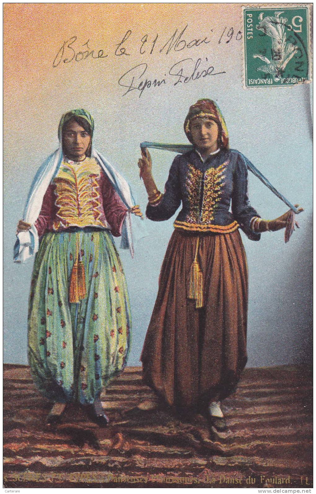 AFRIQUE,AFRICA,AFRIKA,Alg éria,Algérie,BONE,ANNABA  EN 1905,danseuse africaine,MAURESQUE,foula rd,tenue  d´époque