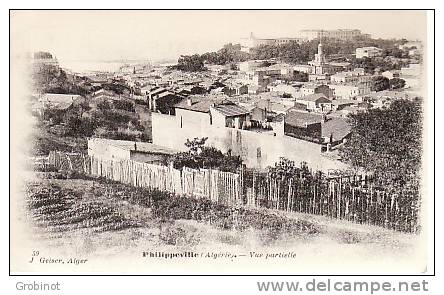 ALGERIE PHILIPPEVILLE  VUE PARTIELLE ECRITE en 1908 SUPERBE