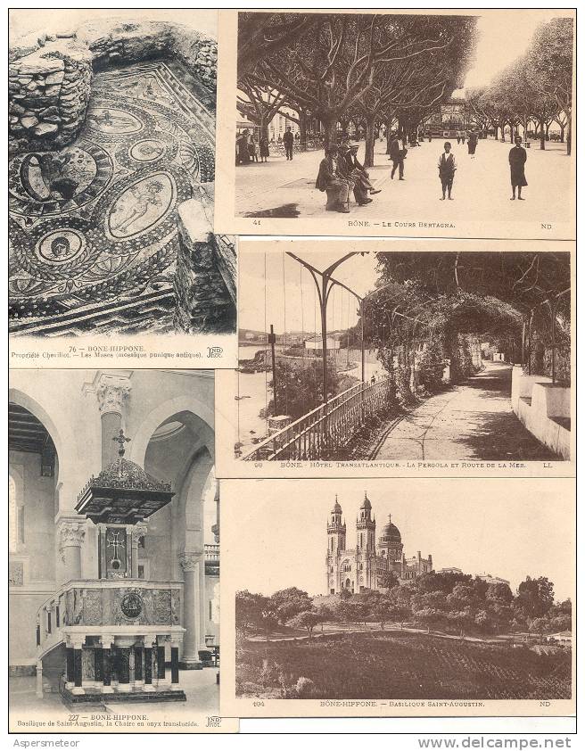 ANNABA (BONE HIPPONE) ARGELIA ALGERIE 9 CPA DIFFERENTE CIRCA 1915 DOS DIVISE UNCIRCULATED TBE