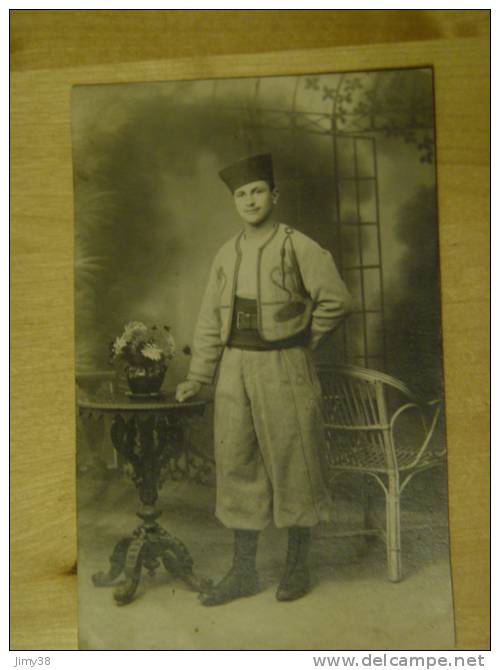 CARTE PHOTO ZOUAVE -VEUVE BERTHONNIER BONE ALGERIE