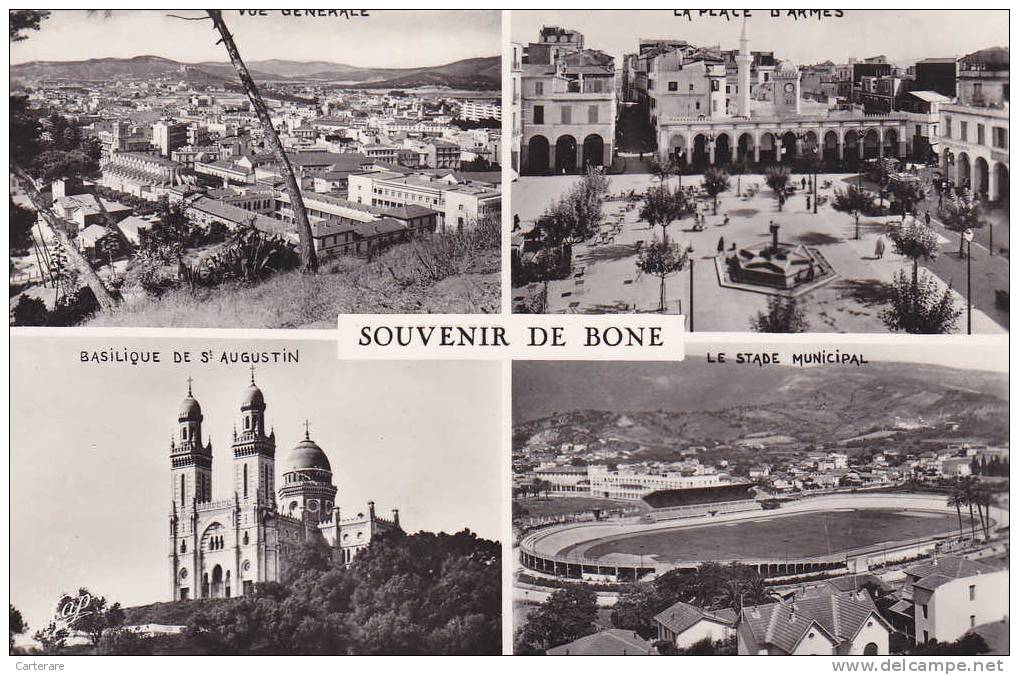 AFRIQUE DU NORD,Algérie Française,BONE la coquette,ANNABA maintenant,stade football,basilique  de st augustin,rare