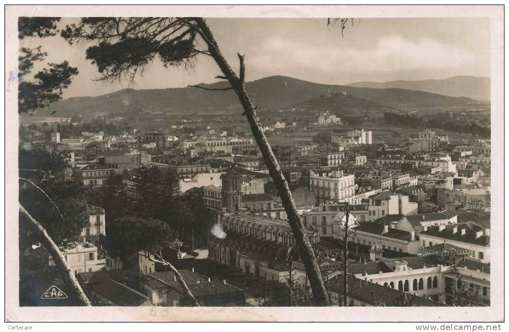 cpa,algérie en 1939,afrique du nord,EX BONE,maintenant annaba,panorama de la ville vers la basilique,rare