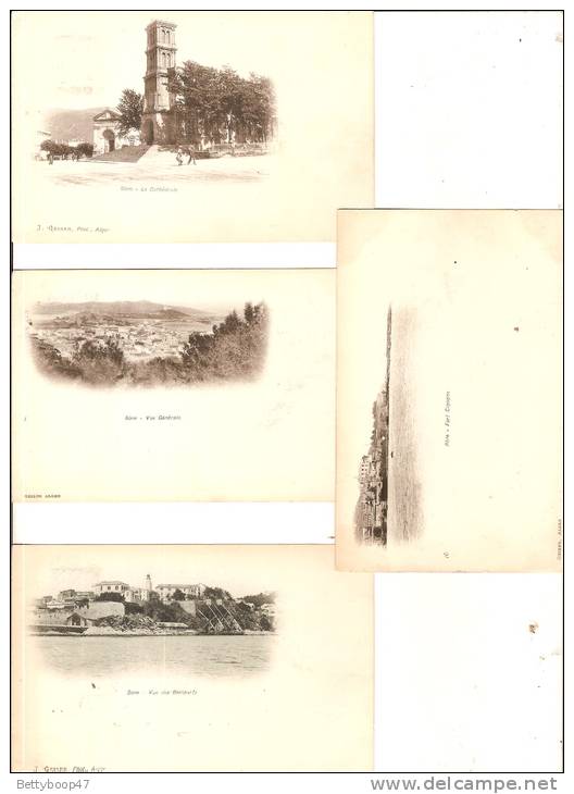 ALGERIE LOT DE  4 CPA  DE  BONE 1901