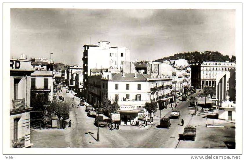AFRIQUE. ALGERIE. BÔNE. Vue La Station SHELL Avenue de La Marne et La Rue Bugeaud.