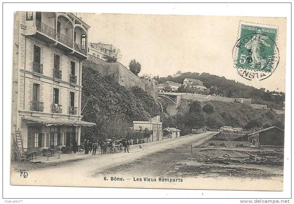 Annaba ou Bône (Algérie)   Hôtel Restaurant près des vieux Remparts en 1907 (animée).