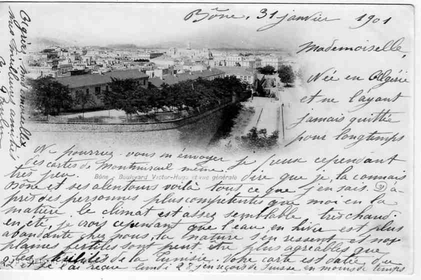 AFRIQUE. ALGERIE. AUTRES VILLES. BONE. Boulevard Victor Hugo et Vue Générale.