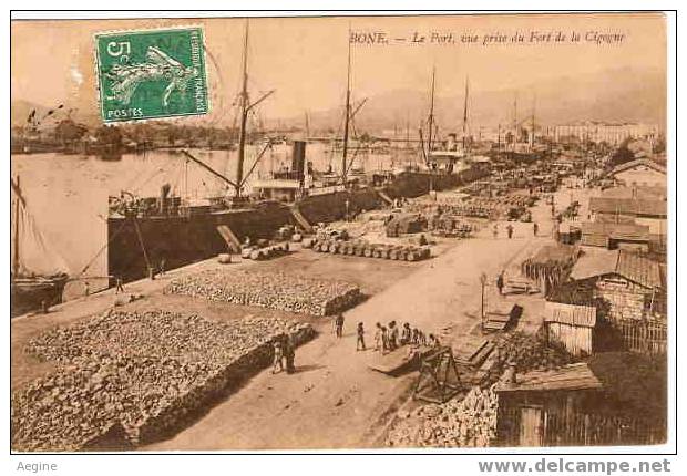 ALGERIE- ref no 301- bone - le port vue prise du fort de la cigogne