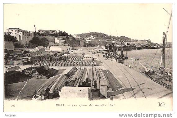 ALGERIE- ref no 613- bone - les quais du nouveau port  - bon etat