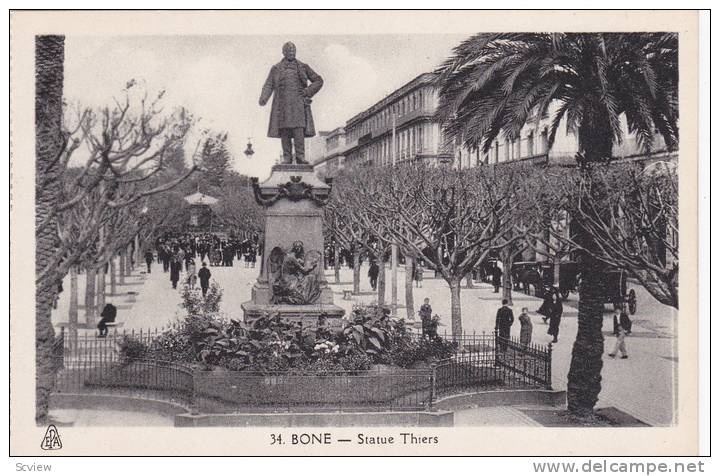 Statue Thiers, Bone, Algeria, Africa, 1900-1910s