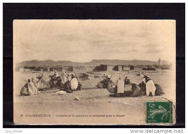 ALGERIE Colomb Béchar Campement de Sahariens se préparant pour le Départ, ed Geiser 38, 1911