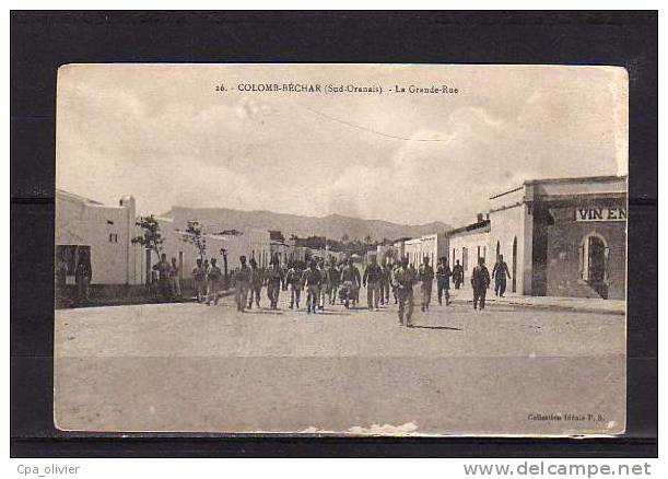 ALGERIE Colomb Béchar Grande Rue, bien animée, Militaires, ed Idéale PS 26, Sud Oranais, 1919