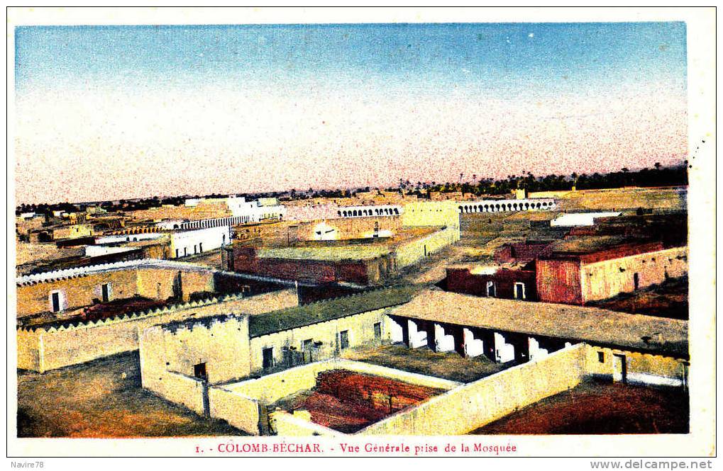 ALGERIE cpa COLOMB BECHAR  LA VILLE VUE DE LA MOSQUEE.