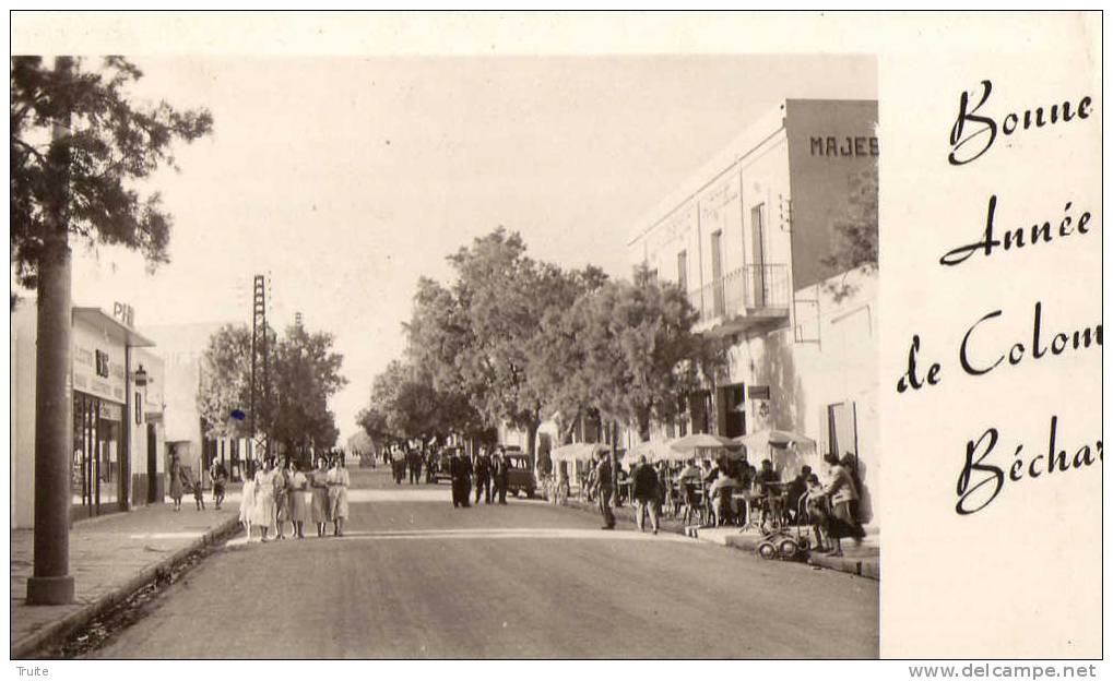 COLOMB-BECHAR RUE POINCARE  TRES ANIMEE TERRASSE CAFE FORMAT TOP RARE