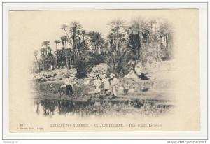 ALGERIE colomb béchar dans l' oasis le lavoir  ( recto verso )