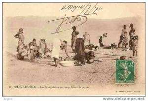 ALGERIE - ref no  62- colomb-bechar- les senegalaises au camp- j geiser photographe alger    - bon etat