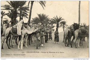 COLOMB BECHAR (Algérie) groupe de Méharistes de la Saoura superbe plan