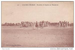 ALGERIE.COLOMB- BECHAR .ESCADRON DE SPAHIS EN MANOEUVRE...abime coin haut droit