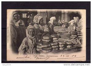 ALGERIE Biskra Types, Marchand de Pain, très beau plan, Métier, ed Idéale PS 27, 1904, dos 1900