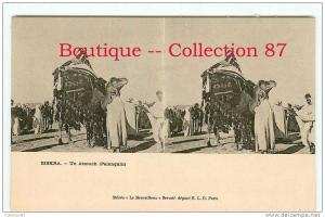 CPA  1900 de BISKRA STEREOSCOPIQUE - PALANQUIN - UN ATTOUCH - STEREOVIEW 1900´s - DOS VISIBLE