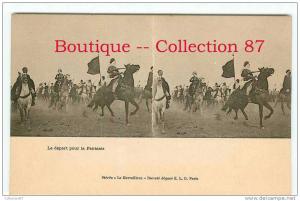 CPA  1900 de BISKRA STEREOSCOPIQUE - DEPART pour la FANTASIA - STEREOVIEW 1900´s - DOS VISIBLE