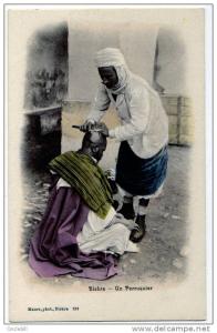 biskra algérie coiffeur perruquier 1910 état superbe