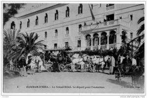 hammam r hira algérie grand hôtel diligence départ 1917  état superbe