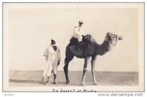 RP Men & Camel on the desert , BISKRA , Algeria , 1910s