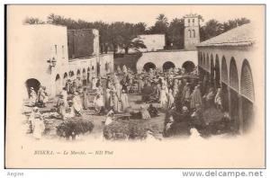 ALGERIE- ref no 699- biskra - le  marché- nd phot - bon etat