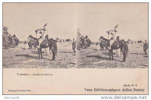 ALGERIE.BISKRA.CHASSE AU FAUCON  editeur eld STEREOSCOPIQUES JULIEN DAMOY SERIE N°9