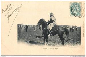ALGERIE BISKRA CAVALIER ARABE VOYAGEE EN 1904