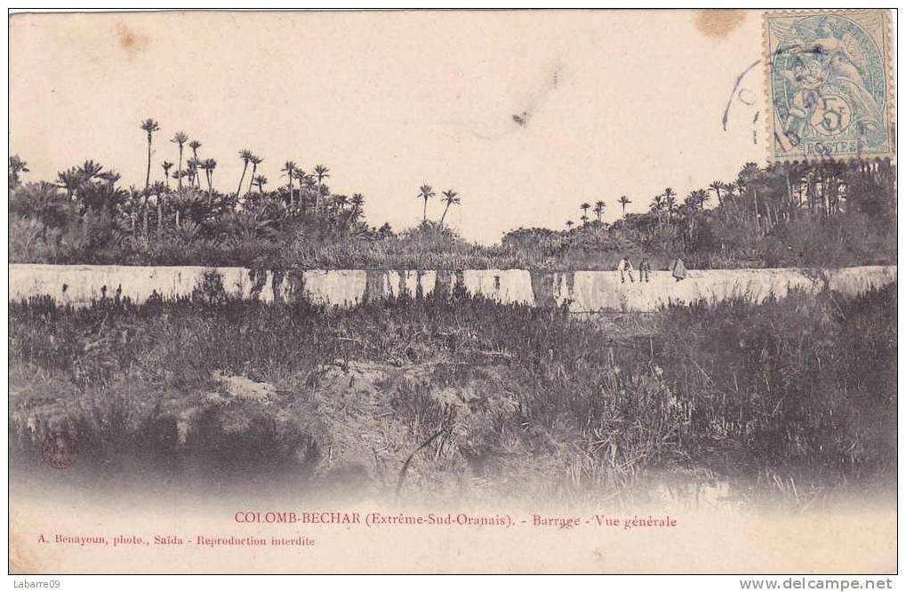 CPA  COLOMB-BECHAR -(ALGERIE)- EXTREME SUD-ORANAISè BARRAGE-VUE GENERALE.